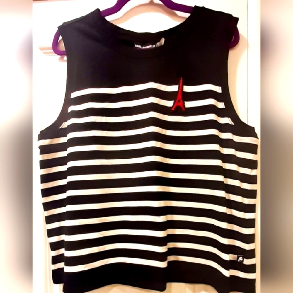 Karl Lagerfeld B/W Striped Top